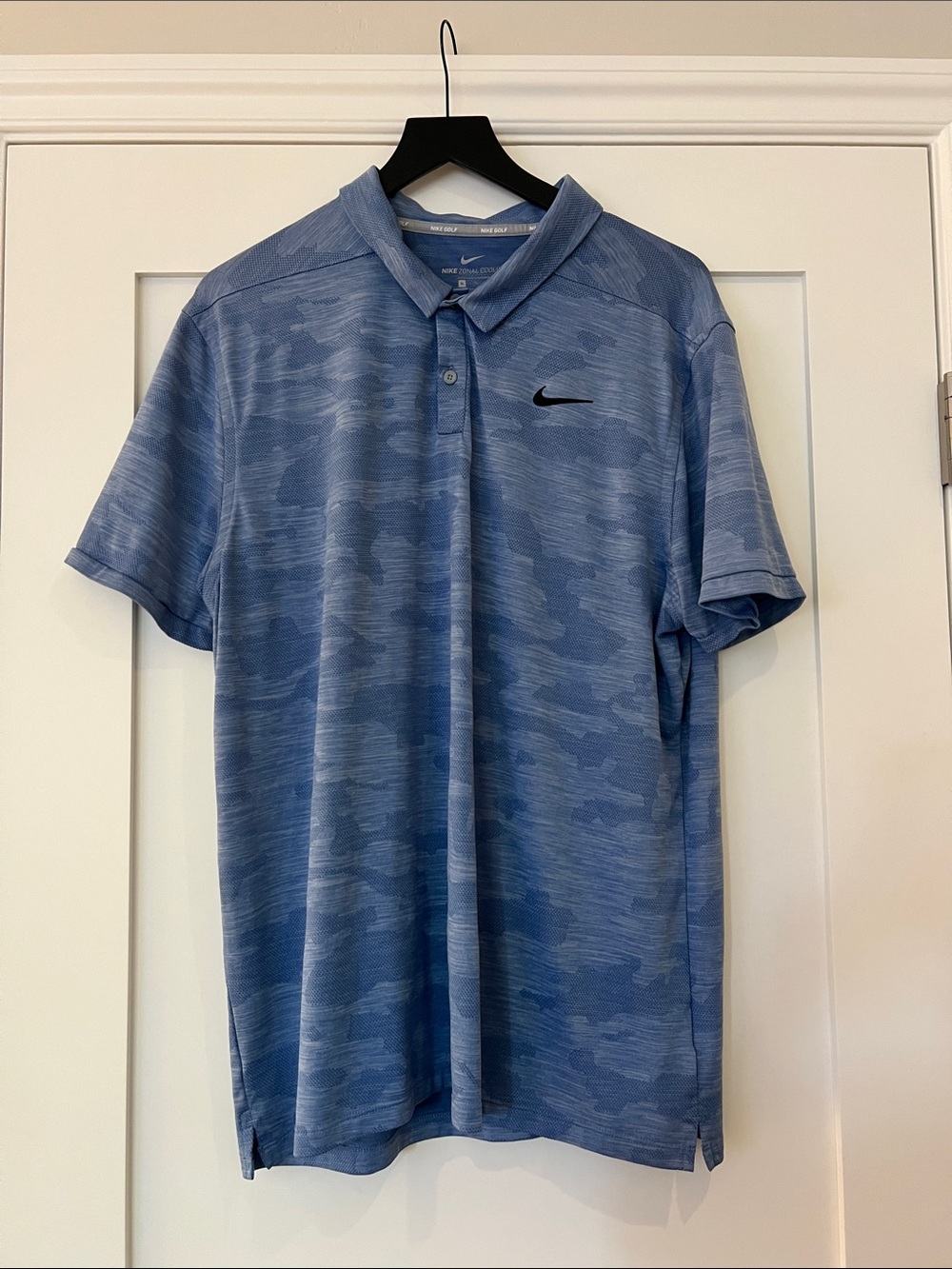 Nike Light Blue Zonal Comfort Camo-Pattern Polo